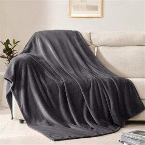 Graphite Fleece Throw Blanket 50x60 Soft Plush Cozy Super Comfy Couch Bed Blanke